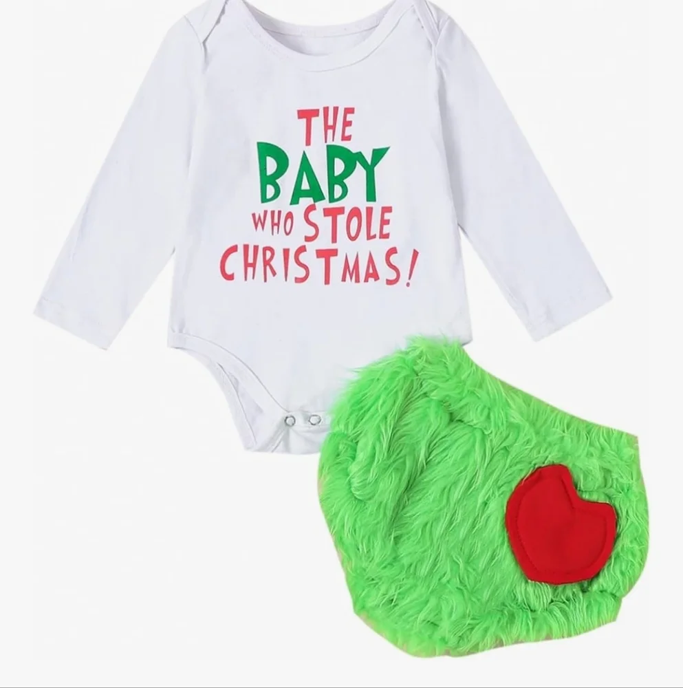 NWT Festive Baby Christmas Bodysuit and Shorts Set